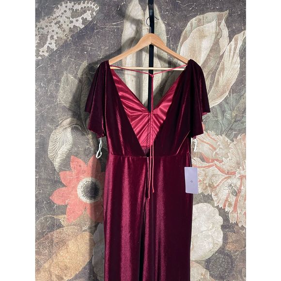 New BHLDN x Jenny Yoo Ellis Velvet Open Back Dress sz 12 - Picture 8 of 10